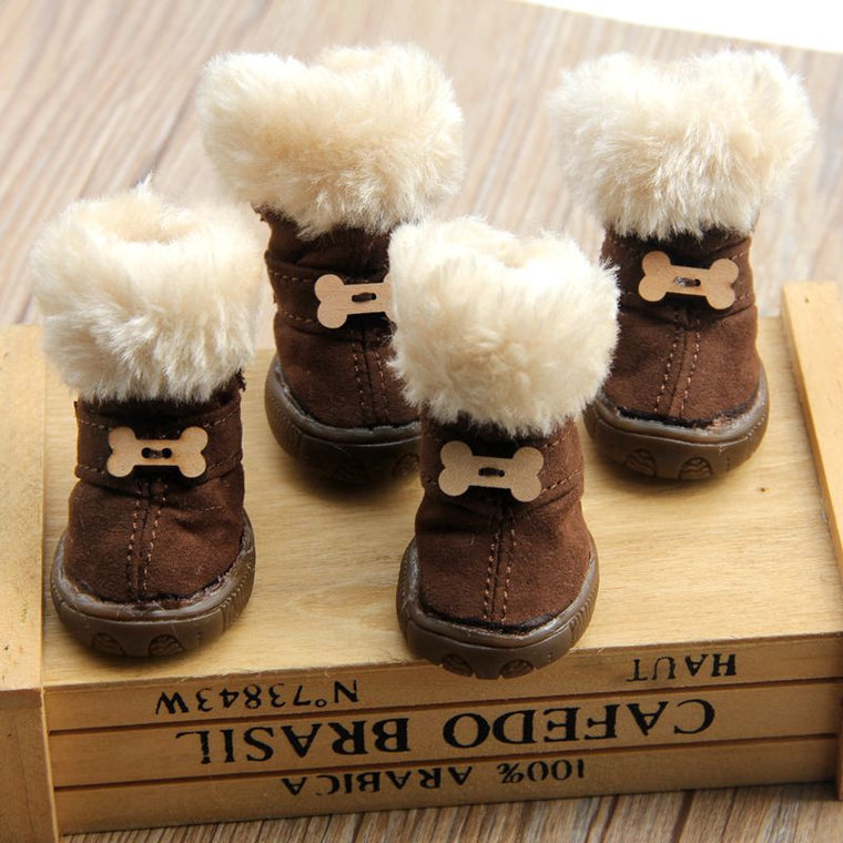 Thick Fur Pet Shoes Small Dog Winter Boots